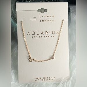 LC Lauren Conrad Gold Aquarius Necklace